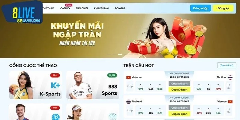 Đăng ký 8LIVE với nhiều ưu đãi